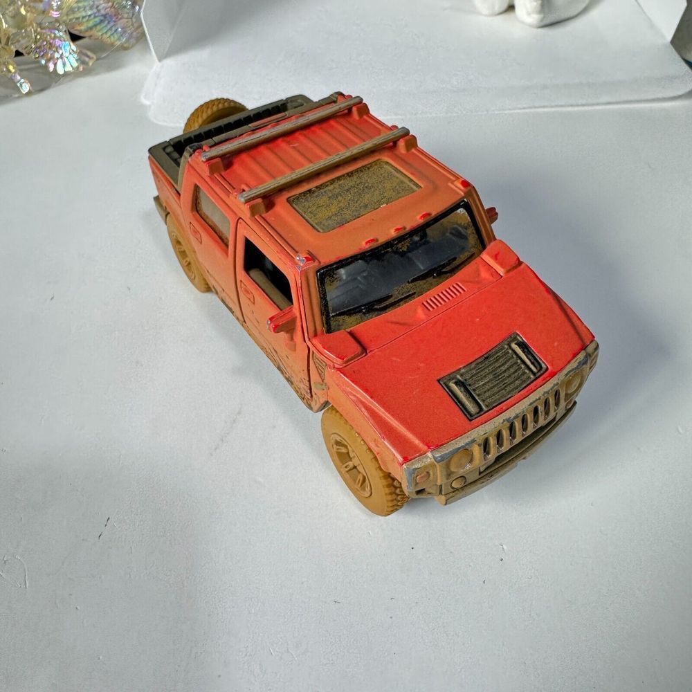 5" Kinsmart 2005 Hummer H2 SUT Muddy Diecast Model Toy SUV Truck 1:40 Red